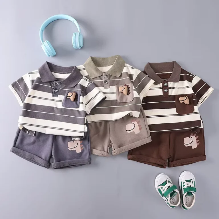 CHINEE-summer-childrens-clothing-short-sleeved-cute-boys-clothes-babys-cool-lapel-childrens-shorts-summer-two-piece-set
