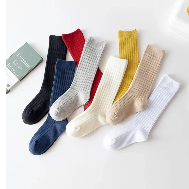 0-12Y-Unisex-Neutral-Basic-Kids-Cotton-Socks-School-Uniform-Stockings-Solid-Color-Ribbed-Knit-Baby-Girl-Boy-Knee-High-Socks