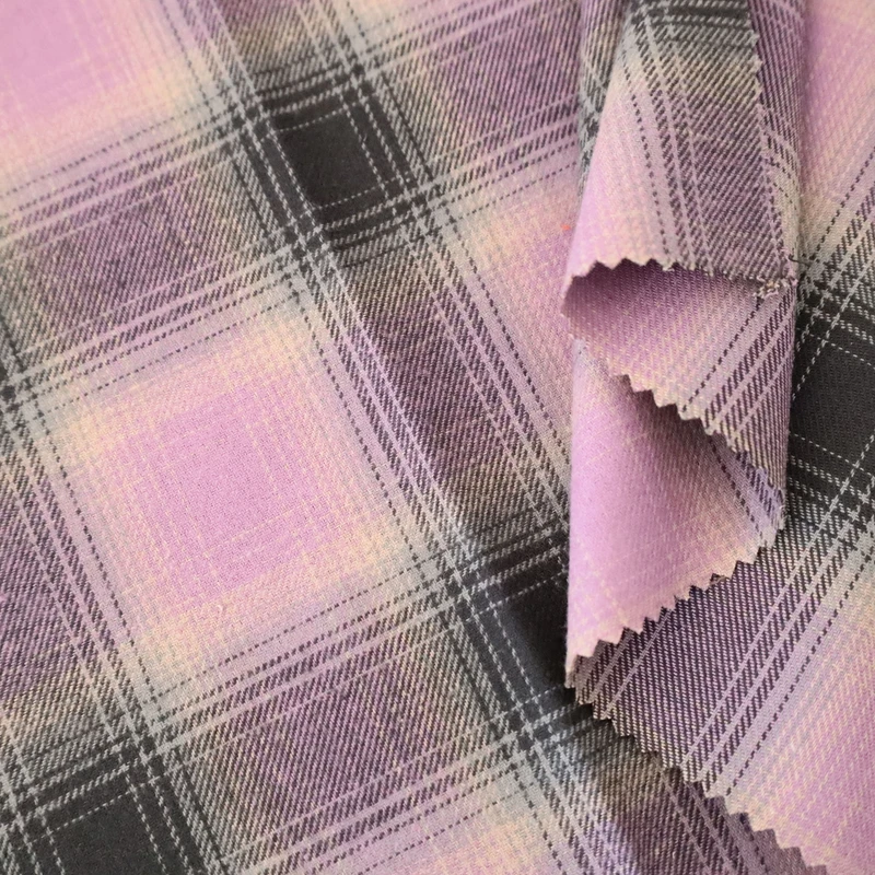 100-Cotton-Tartan-Check-Plaid-Fabric-16S-180gsm-Woven-Shirt-Dress-for-Women-Children-Soft-Breathable-Yarn-Dyed-Tartan-Check
