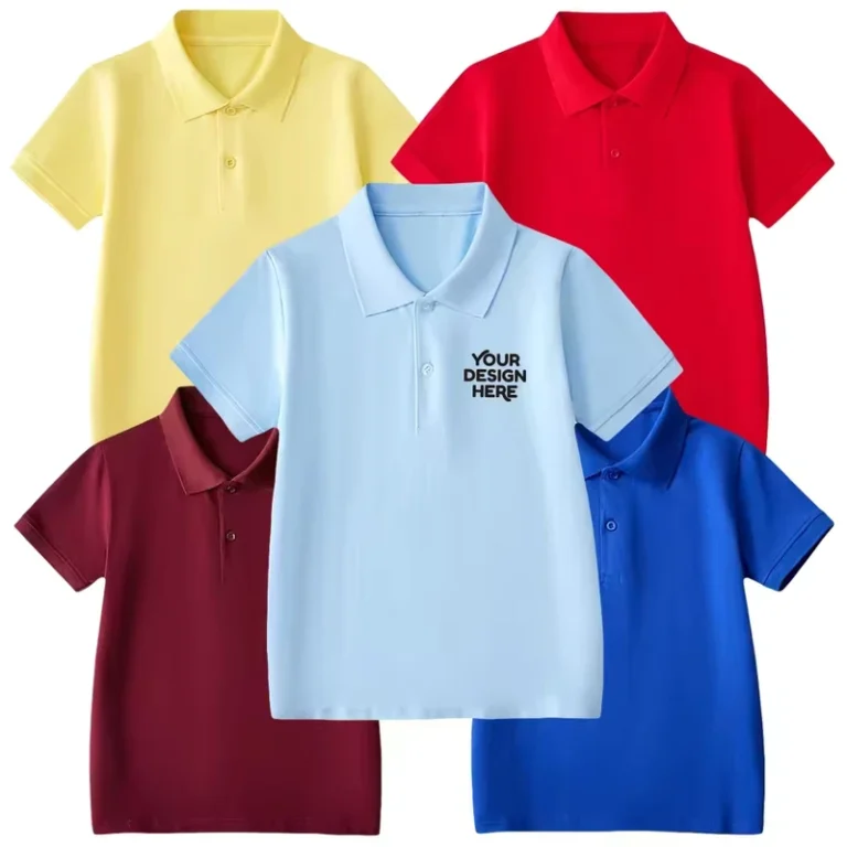 100-Cotton-Uniform-Short-Sleeve-Shirts-Button-Front-Collar-Solid-All-Season-Children-School-Uniforms-Polo-Shirts