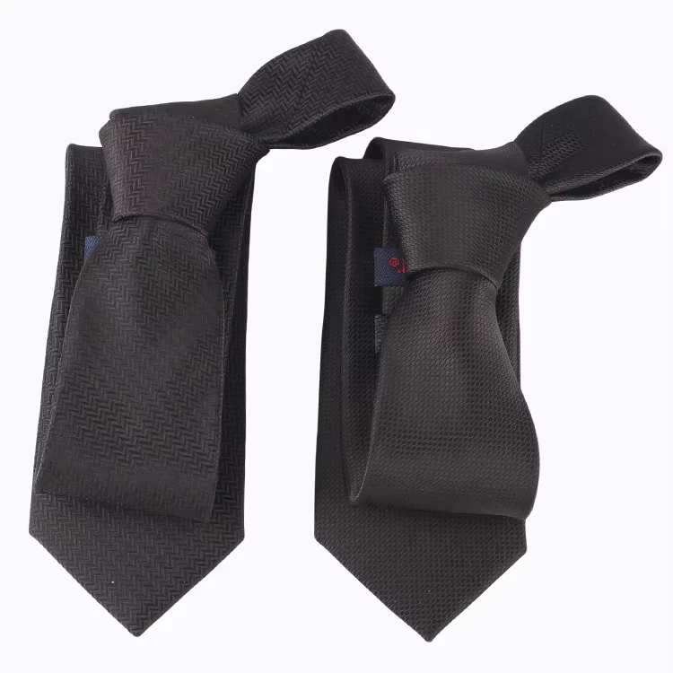 100-Polyester-Jacquard-Custom-Black-Solid-Texture-Hand-Made-Ties-for-Party-Microfiber-Necktie-for-Men
