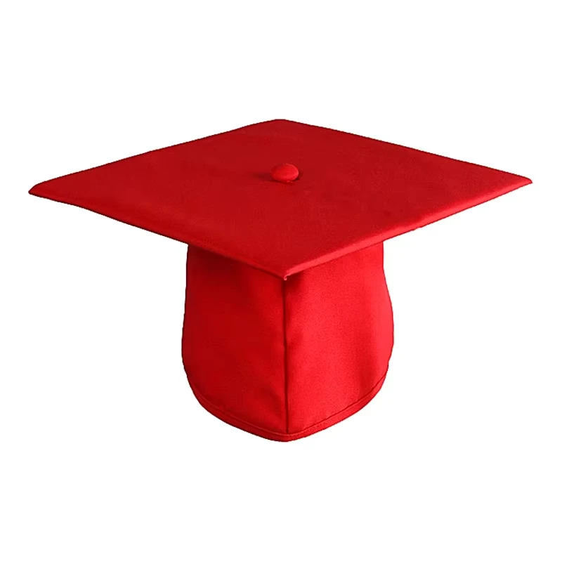 100-Polyester-Matte-Fabric-Solid-Red-Color-Graduation-Cap-Graduation-Hat