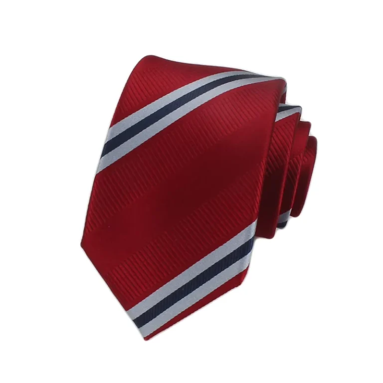 100-Polyester-Red-Stripes-Navy-Ties-Custom-Label-Polyester-Necktie