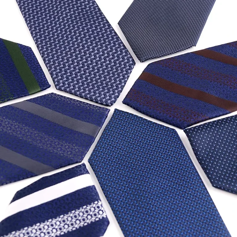 100-micro-Polyester-Mens-Luxury-Ties-Navy-Blue-Jacquard-Woven-with-Striped-Design-One-Piece-Delivery-7