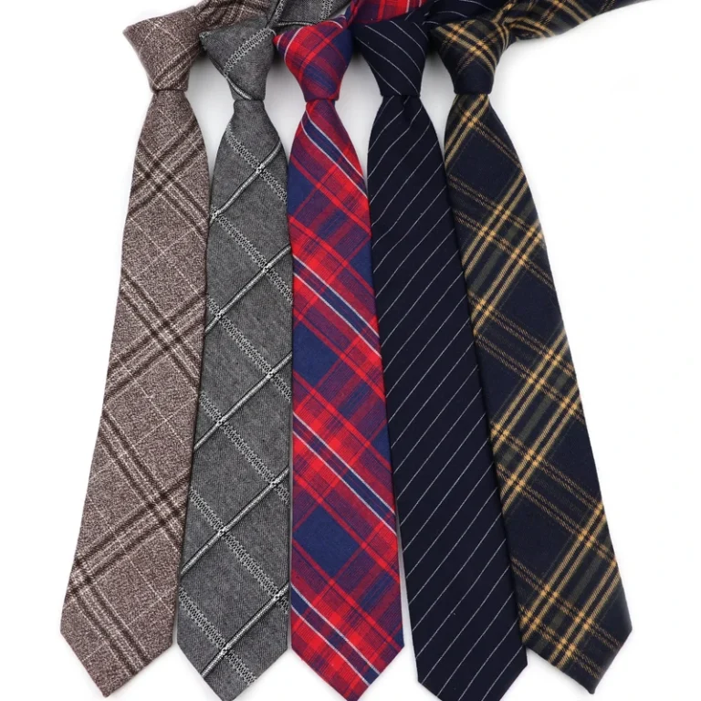 100Cotton-Striped-Plaid-Brown-Gray-Red-Mens-Necktie-6cm-Slim-Fashion-Classic-Accessory-Gift-Casual-High-School-Uniform-ShirtTies