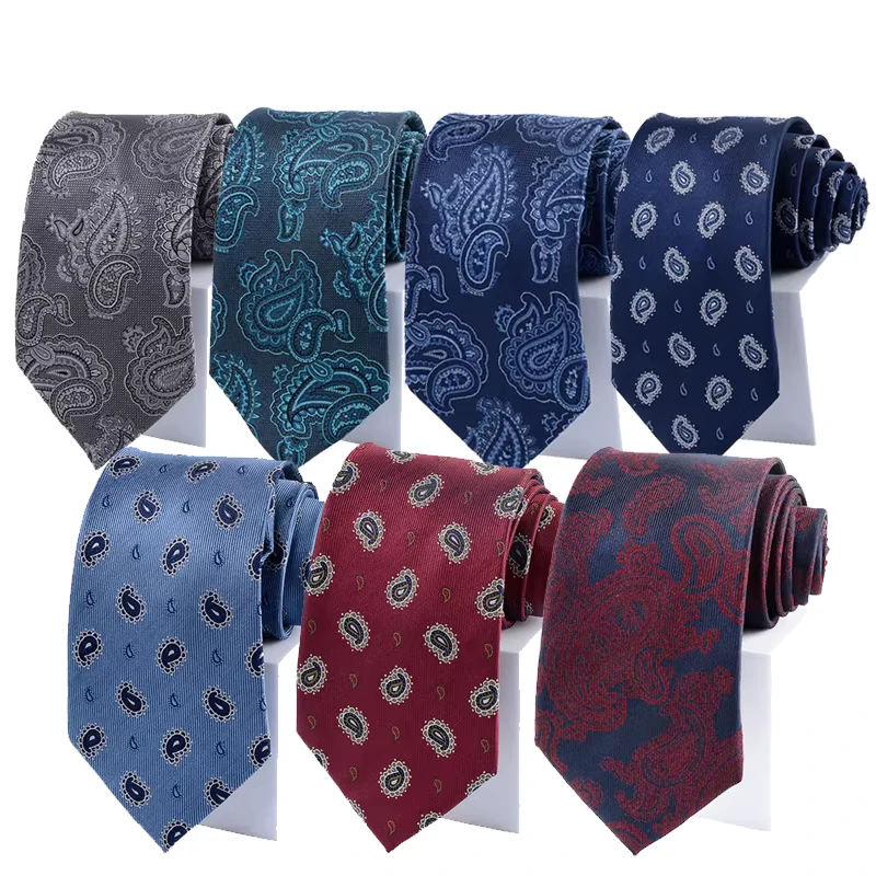 146X8X3.5CM-Luxury-Business-Mens-Necktie-Paisley-Pattern-100-Polyester-Classic-Formal-Business-Tie-for-Men