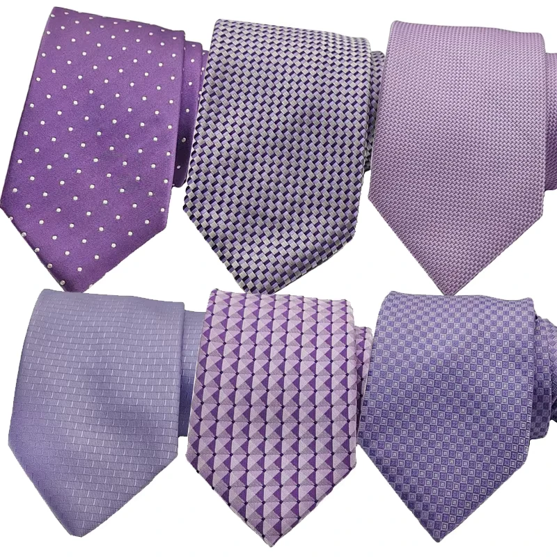 20Pcs-MOQ-GRS-Certification-Purple-Casual-Wedding-Series-Mens-Necktie-Polyester-Woven-Anti-pilling-Necktie