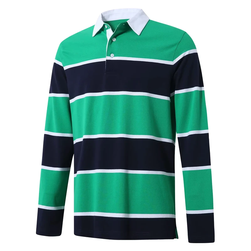 380gsm-Heavy-Cotton-Knit-Custom-Striped-School-Polo-Rugby-Uniform-With-Embroidery-Logo