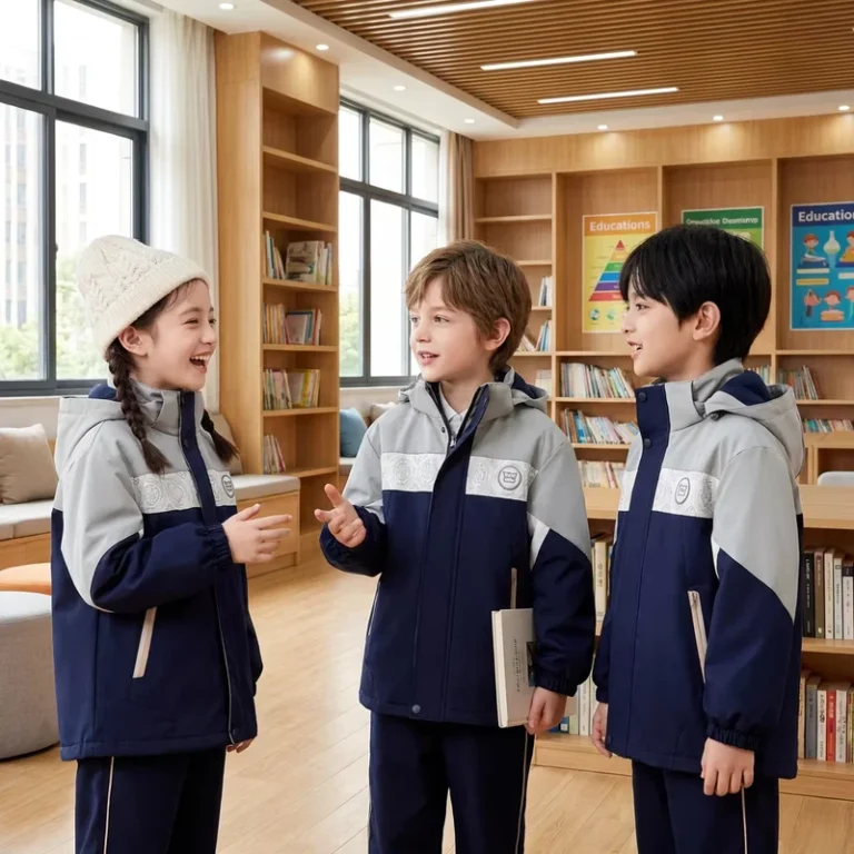 521005-Kids-School-Uniform-Tracksuit-Set-3-Pcs-Navy-Blue-and-Grey-Hooded-Activewear-for-Primary-Middle-School-Students