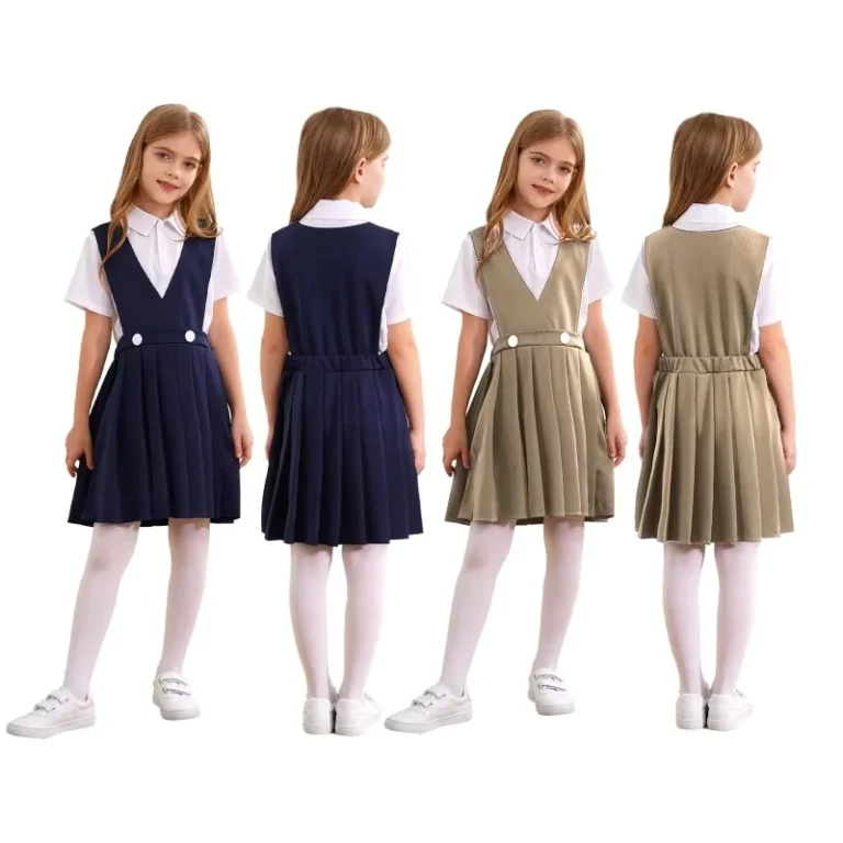 6-16-Years-Kids-Girls-Children-School-Uniform-Solid-Color-Sleeveless-Pleated-Dress-Dance-Costume-for-Dance-at-School