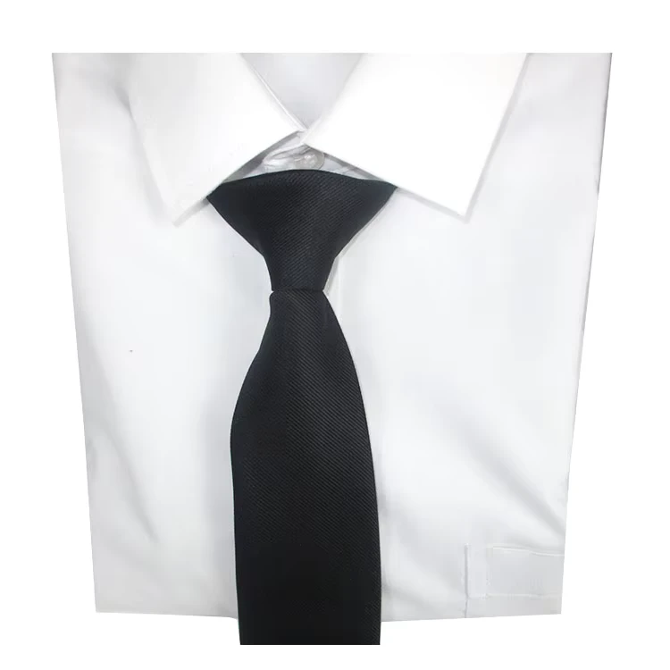 6cm-Necktie-Black-Clip-on-Tie-Prepared-Knot-Custom-Designed-Security-Uniform-Necktie-for-Men-Boy-Polyester-with-Logo-Woven