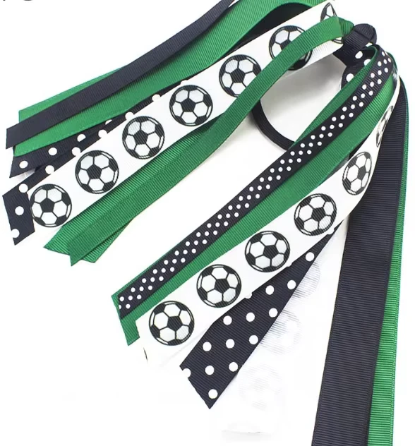 8-Inch-Long-Tail-Sports-Soccer-Volleyball-Baseball-Print-Ribbon-Cheer-Leading-Hair-Bow-Ties