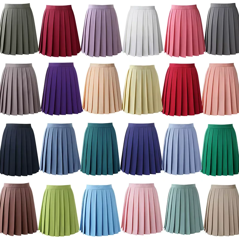A-Line-High-Waist-Pleated-Mini-Skirt-Pleated-Satin-Skirt-Girls-Fashion-Slim-Waist-Casual-Tennis-School-Skirts-School-Uniform