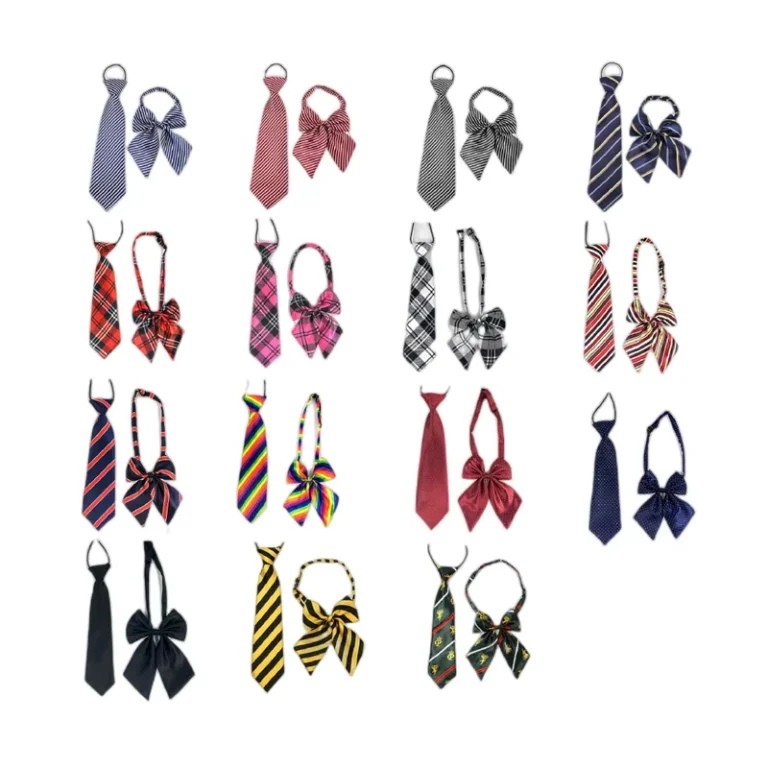 Adjustable-Polyester-Ties-for-Kindergarten-Boys-and-Girls-Primary-School-Uniforms-with-Solid-Color-and-Bow
