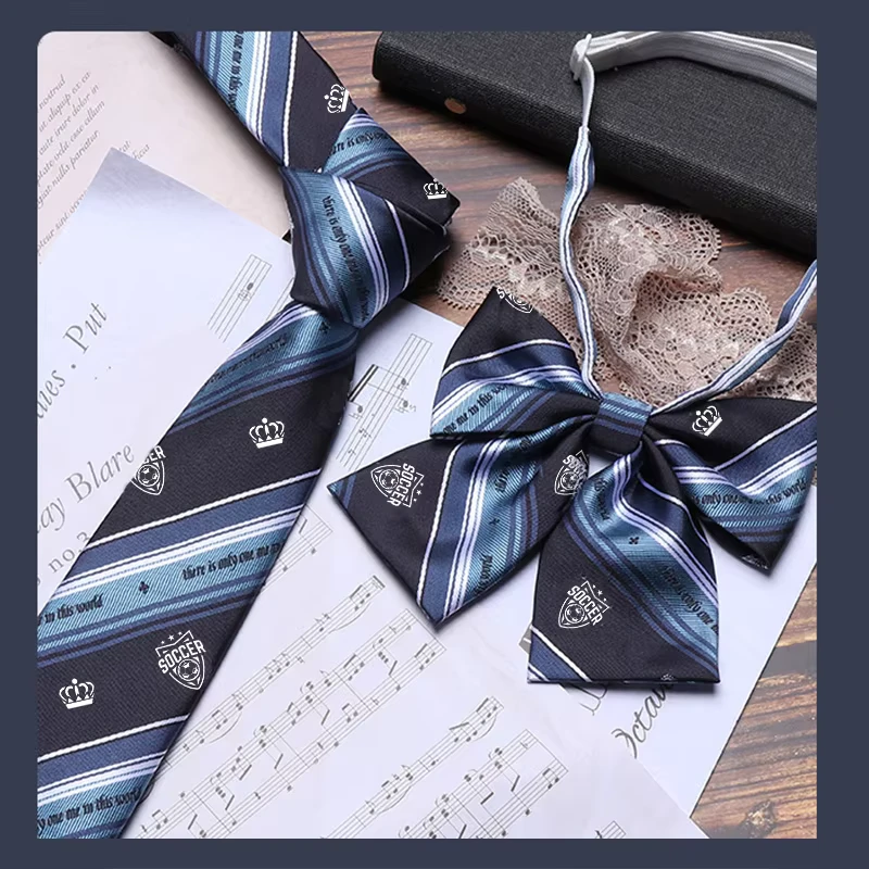 Adjustable-Pre-Tied-Bow-Ties-for-Boys-and-Girls-School-Uniform-Polyester-Tie-Set-for-Graduation-Party-Casual-Striped-Pattern