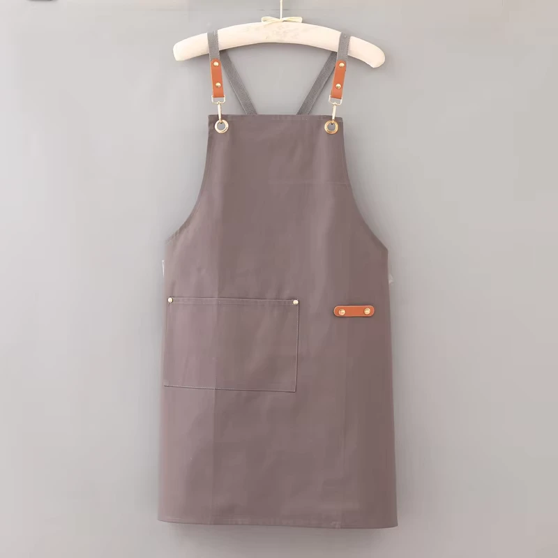 Adjustable-Stylish-Cross-Back-Shoulder-Straps-Black-Cotton-Apron-for-Florist-Garden-Restaurant-Bar-Uniforms