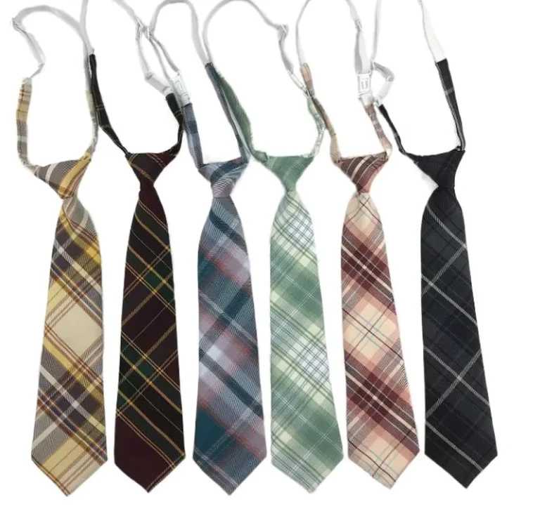 Adjustable-Uniform-Neckties-JK-Plaid-Pre-Tied-Tie-Halloween-Party-School-Student-Cosplay-Photography-Props