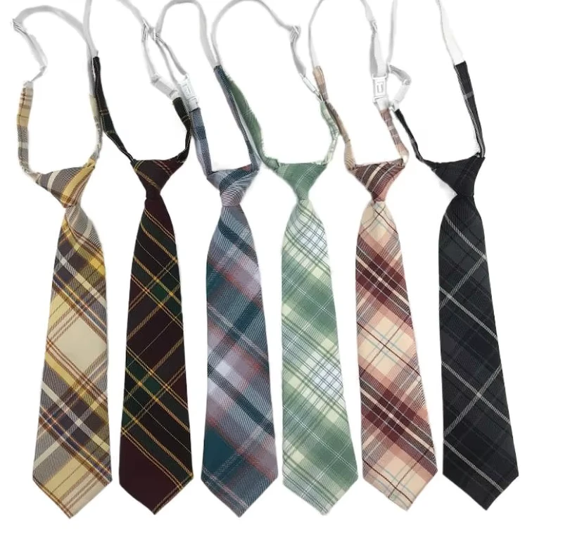 Adjustable-Uniform-Neckties-JK-Plaid-Pre-Tied-Tie-Halloween-Party-School-Student-Cosplay-Photography-Props