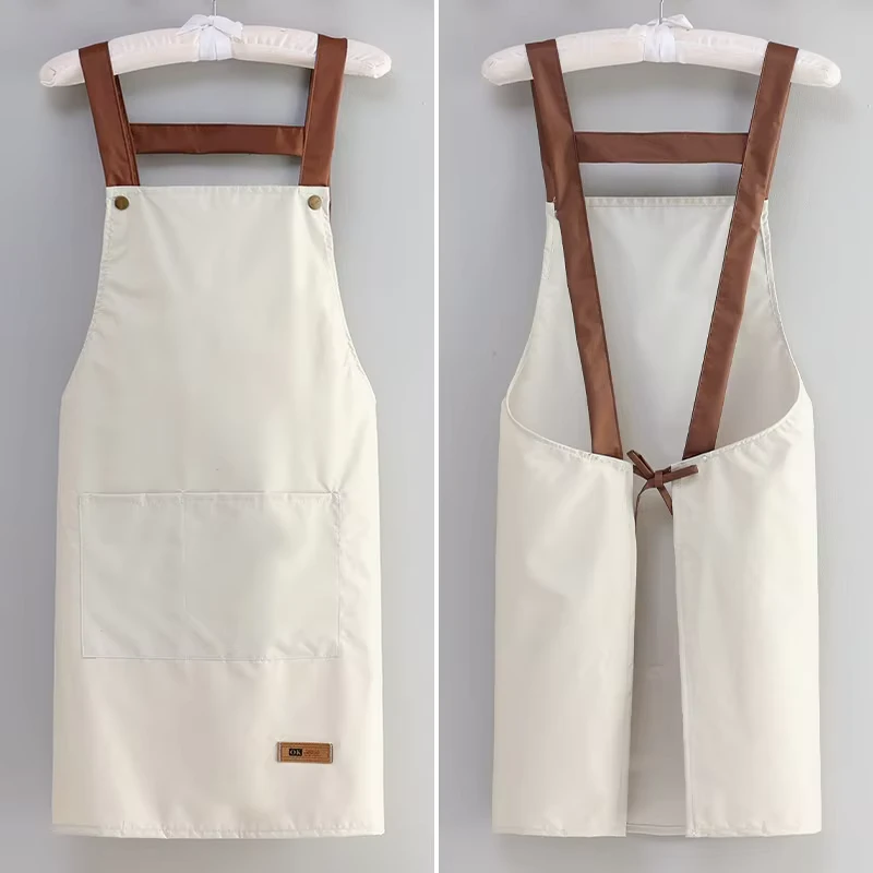 Adult-Kitchen-Apron-Waterproof-Oil-Proof-Workwear-Dining-Service-Korean-Style-Thin-Apron-Women-Men-Customizable