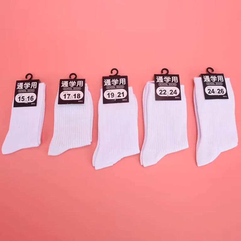 Antibacterial-Children-Crew-Socks-Cotton-Students-Unisex-White-School-Socks-for-Kids