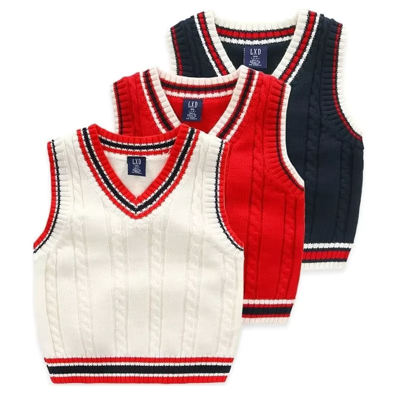 Autumn-ChildrenS-Wear-Knit-Sweater-Vest-Kids-Unisex-School-Uniform-Sleeveless-Vest-Sweaters