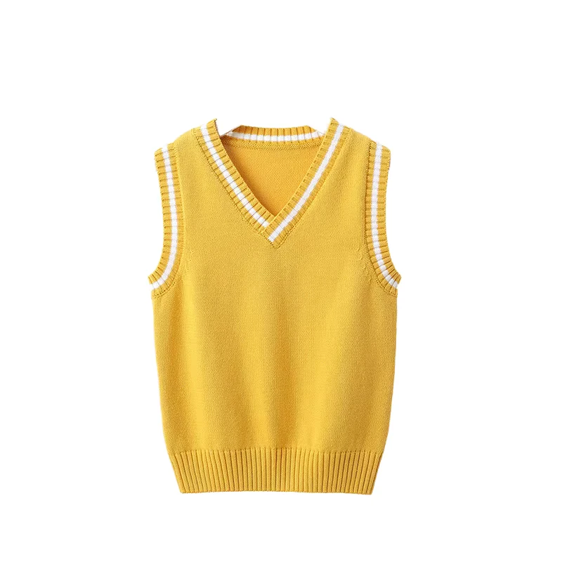 Autumn-Knitted-V-Neck-100-Cotton-Anti-Pilling-Sleeveless-Sweater-Vest-Boys-Girls-Primary-Secondary-School-Uniform-Kindergarten