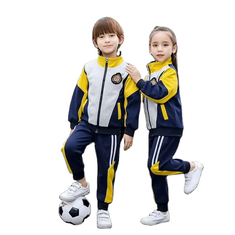 Autumn-New-Design-School-Sports-Wear-Color-Blocking-Primary-School-Uniform-Tracksuit