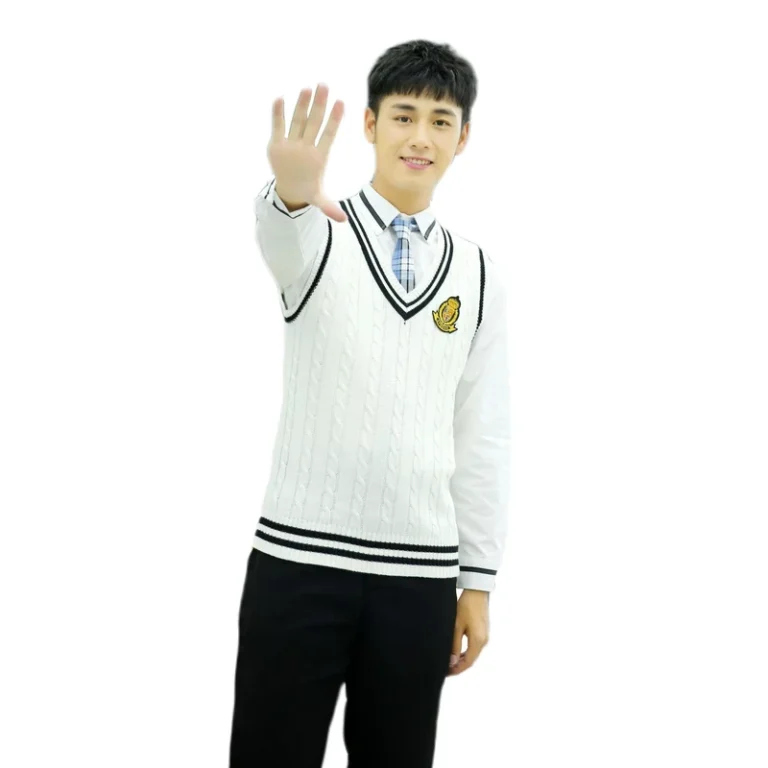 Autumn-New-Student-English-Preppy-School-Uniform-Cotton-V-neck-Knitted-Vest-Can-Be-Customized-Badges