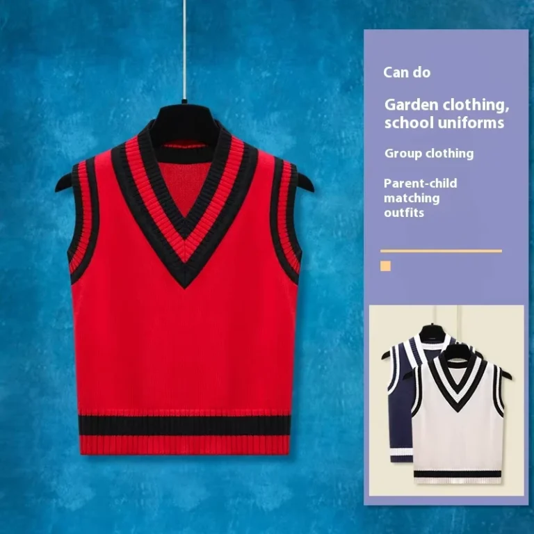 Autumn-Spring-British-Style-School-Uniforms-for-College-Boys-and-Girls-Knitted-Cotton-Wool-Vest-for-Children-Outerwear
