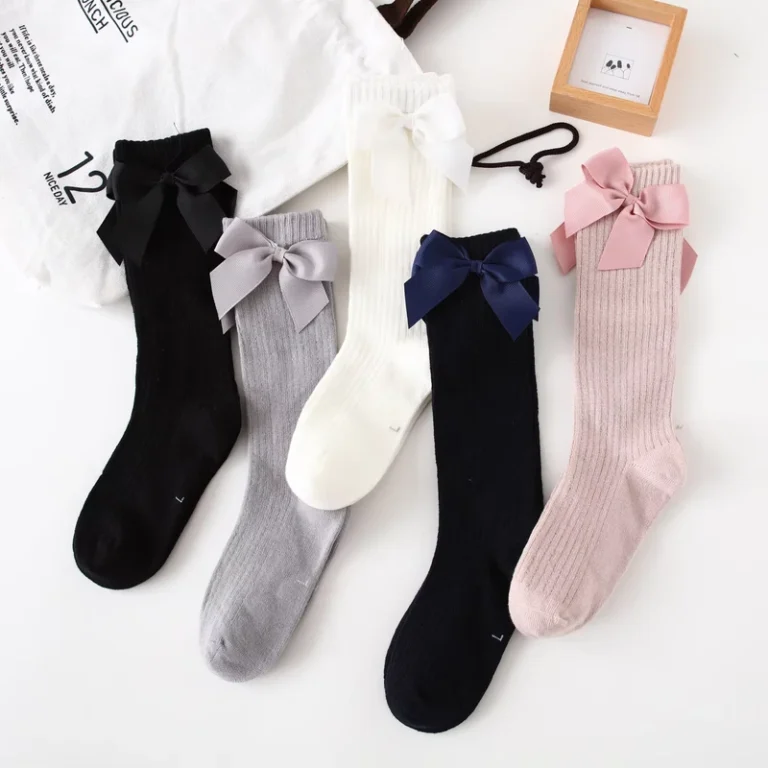 Autumn-Winter-School-Uniform-Cotton-Seamless-Kids-Knee-High-Socks-Baby-Girls-Ribbed-Knit-Stockings-Cute-Bow-Baby-Knee-Socks
