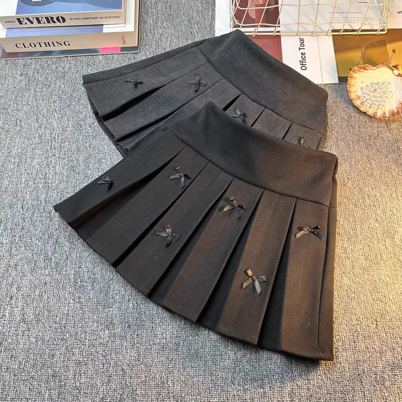 Autumn-and-Winter-Korean-Version-College-Style-Pleated-Versatile-A-line-Skirt-Short-Skirt