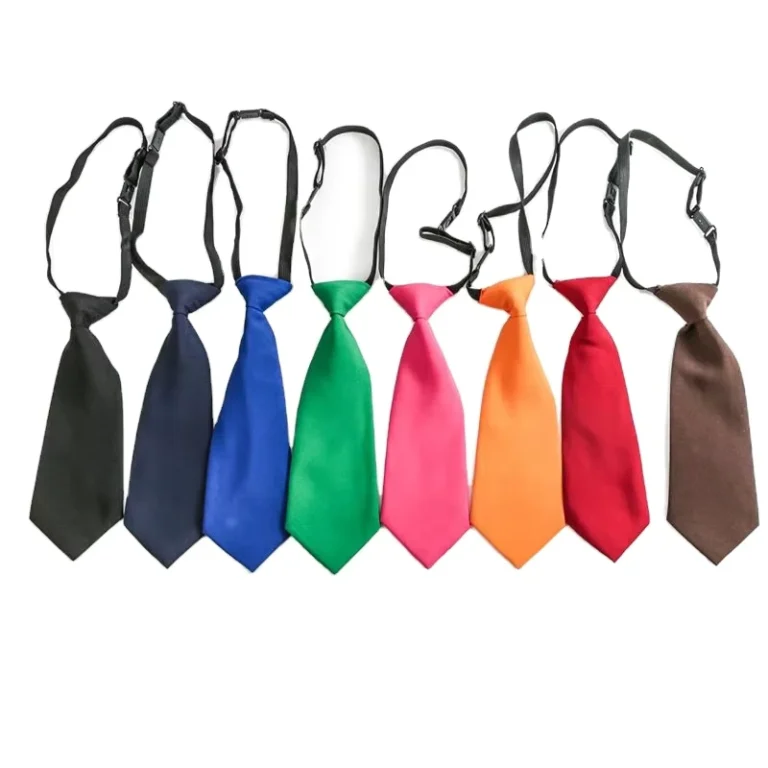 BOYI-Childrens-Casual-Solid-Color-Durable-Needle-Detection-Polyester-Rubber-Band-free-Socket-Tie-for-School-Uniform-All-Season