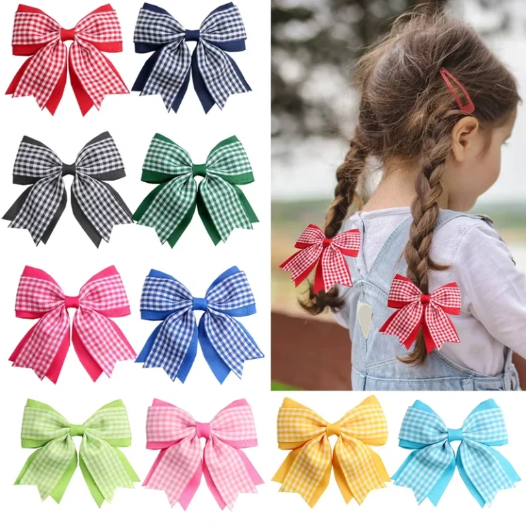 Back-to-School-Uniform-Gingham-Hair-Bow-Clip-for-Girls-School-Uniform-Plaid-Hair-Bow-Barrettes-Kids-Hair-Accessories