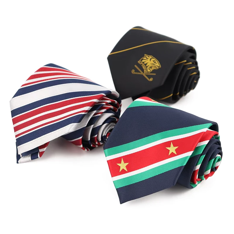 Bespoke-Polyester-Football-Fan-Formal-Wear-Tie-Oem-Animal-Striped-Necktie-Fashion-Manufacturer