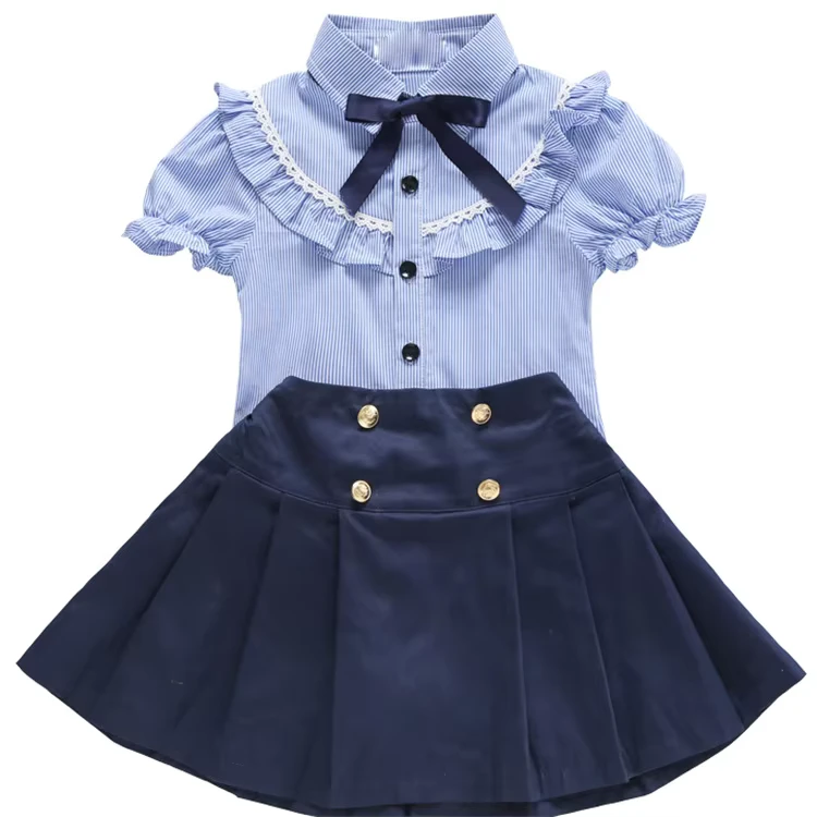 Best-Selling-Modern-Design-Kindergarten-High-Quality-Students-Shirt-Skirts-School-Uniforms