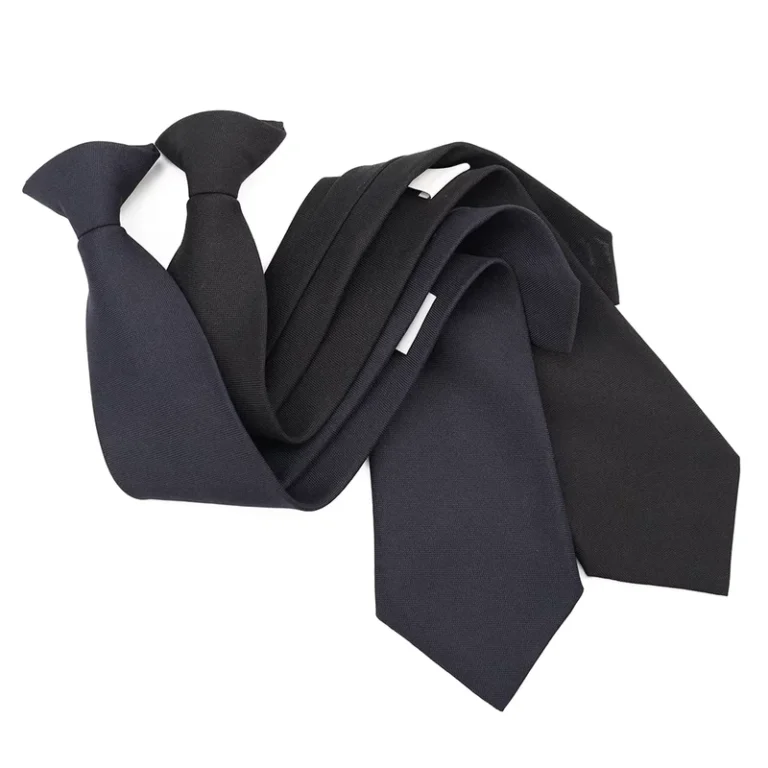 Black-Clip-on-Tie-Men-Security-Classic-Navy-Blue-Solid-Color-Design-Uniform-Neckties-Microfiber-Woven
