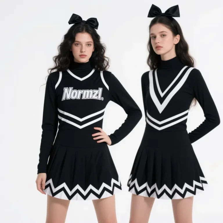 Black-College-Sideline-Cheerleading-Uniforms-Shell-Top-and-Sideline-Skirt-Varsity-Cheerleading-Uniform