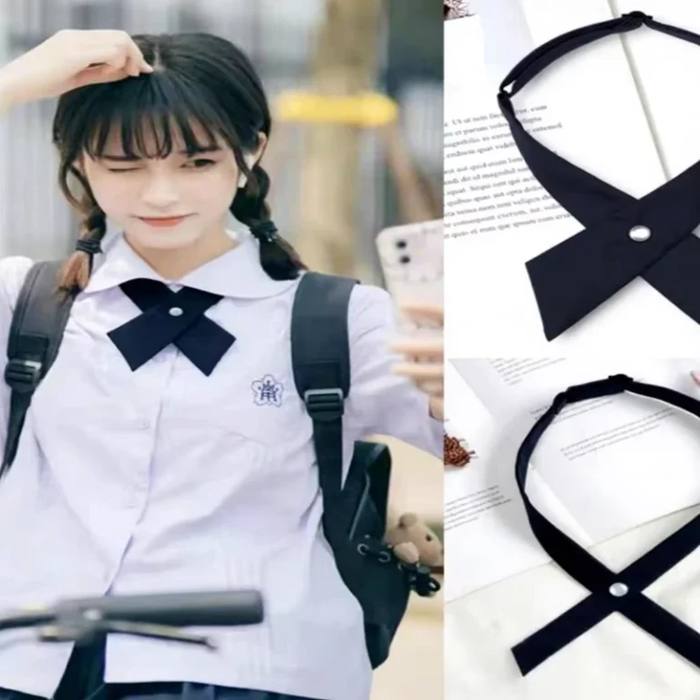 Black-Cross-Neck-Bow-Tie-Adjustable-Elastic-Necktie-Japanese-Thai-JK-Uniform-Shirt-Collar-Bowknot-Student-Clothing-Accessories