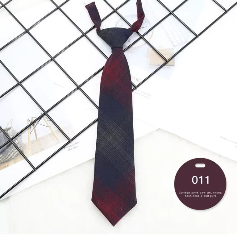 Black-and-Red-Checkered-Pattern-Adjustable-Uniform-Neckties-Polyester-Student-Tie