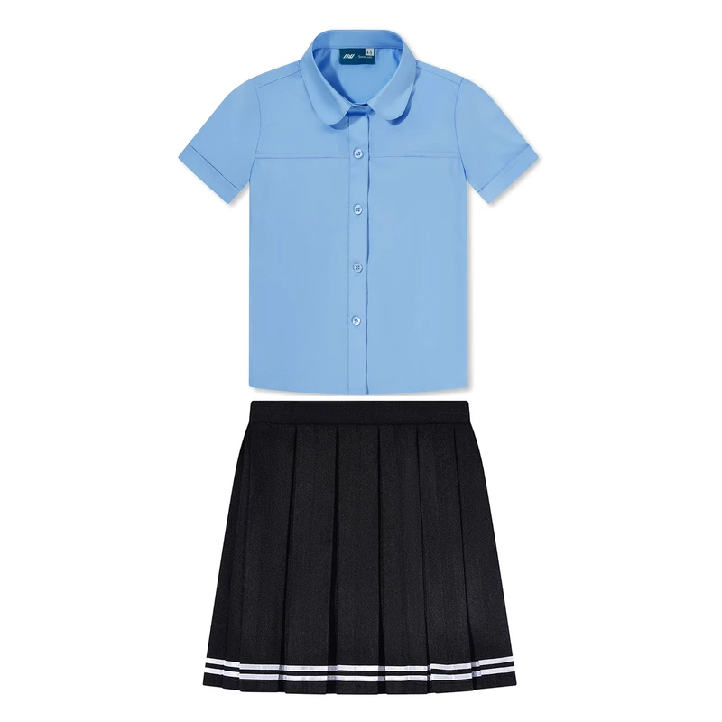 Blue-Black-School-Wear-Clothing-Dress-for-Student-Uniform-Set-for-Classroom-Girls-Jumper-Short-Sleeved-Skirt-School-Uniform-Set
