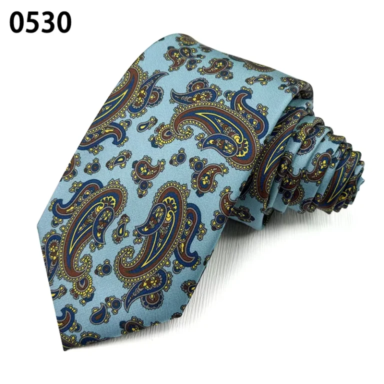 Blue-Burgundy-Navy-Custom-Classic-Microfiber-Slim-Printed-Paisley-Polyester-Necktie
