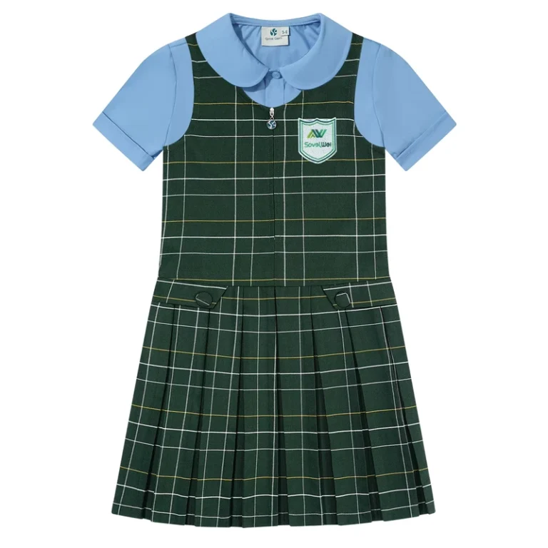 Blue-Short-Shirts-Uniform-Designs-Green-Plaid-Dress-Set-for-Girls-Student-School-Uniform-Girl-Short-Dress-Pinafores-Shirt-Suit