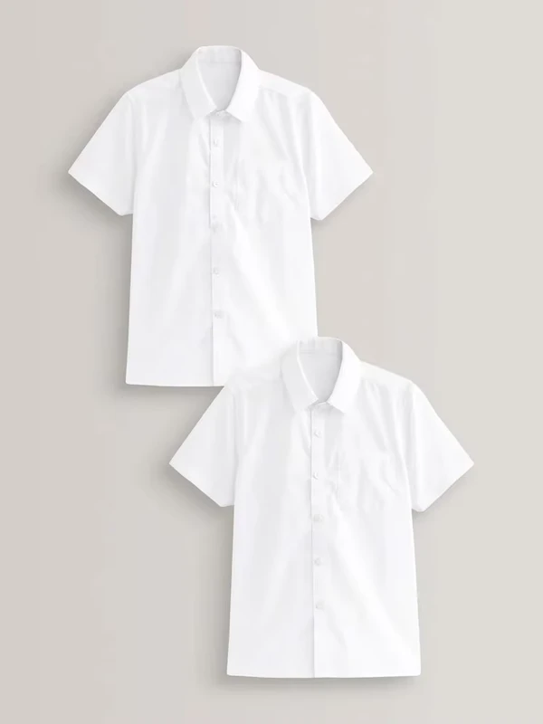 Boy-White-Plain-School-Shirts-Cotton-Short-Sleeve-Shirts-School-Uniform-White-School-Shirt-Polo-Breathable-Uniform