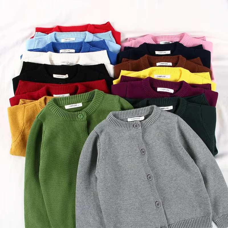 Boys-2-8Y-Cardigan-Striped-Sleeve-Cartoon-Bear-Embroidered-Toddler-Knitwear-Soft-Cotton-Blend-School-Uniform