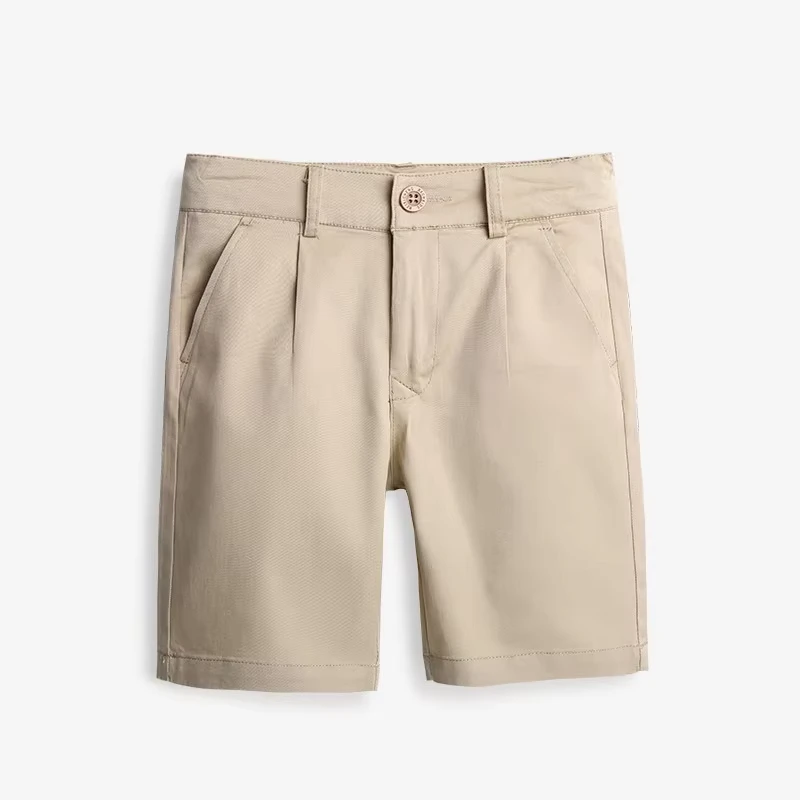 Boys-Cotton-Khaki-Suit-Shorts-Breathable-Summer-School-Uniform-Shorts-for-Big-Kids