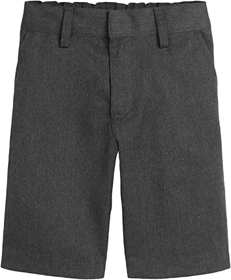 Boys-School-Pants-Men-Custom-Shorts-Elastic-Waist-Flat-Front-Trousers-Adjustable-Grey-Black-England-Flex-Shorts-for-Men