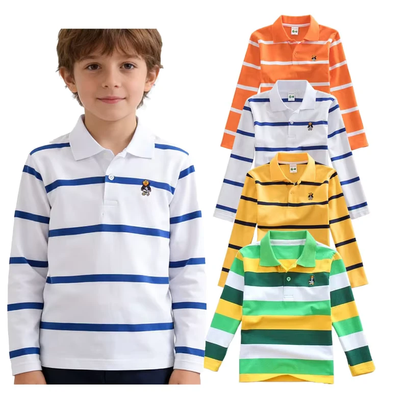 Boys-Striped-Polo-Shirt-Lapel-Long-Sleeve-Shirts-Comfort-Stretch-Golf-School-Uniform-Tennis-Pique-Tees-for-Children