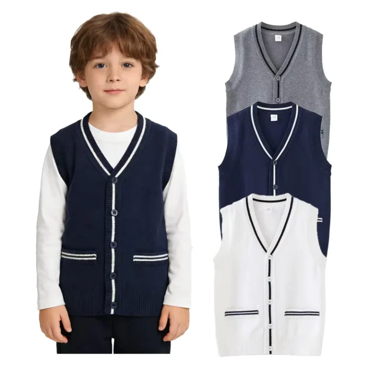 Boys-Sweater-Vest-Cotton-School-Uniform-Vest-for-Girls-Boy-Toddler-Kids-Knit-Vest