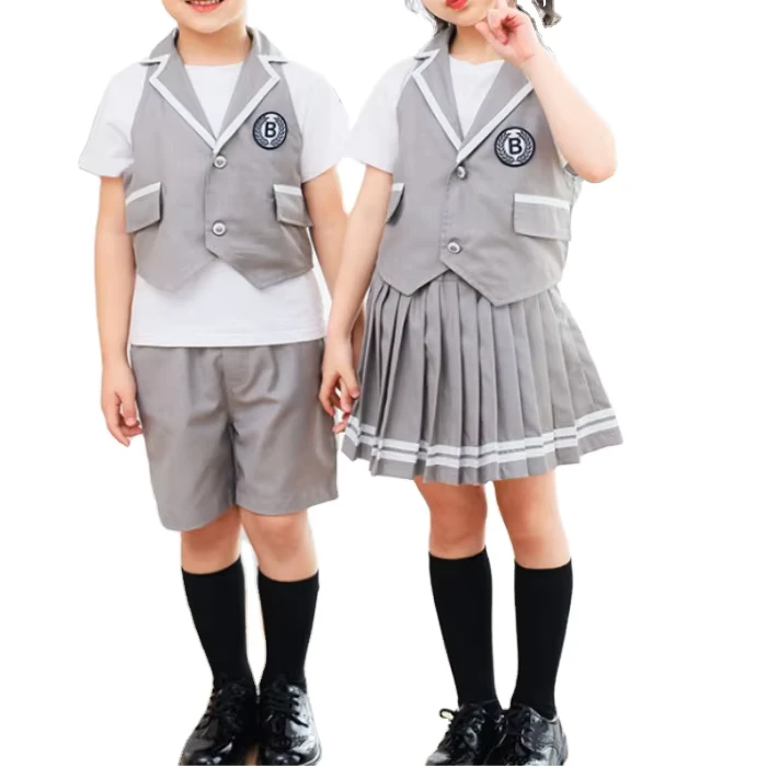 Boys-and-Girls-June-1-Kindergarten-Performance-Dress-Primary-School-Uniforms-Summer-Vests-Three-piece-Set-School-Uniform-Design