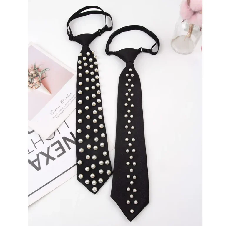 Breathable-Polyester-Casual-Pearl-Womens-Ties-School-Uniform-Accessories